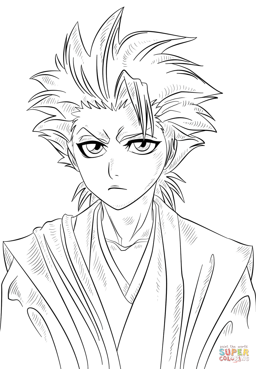 Toshiro hitsugaya coloring page free printable coloring pages