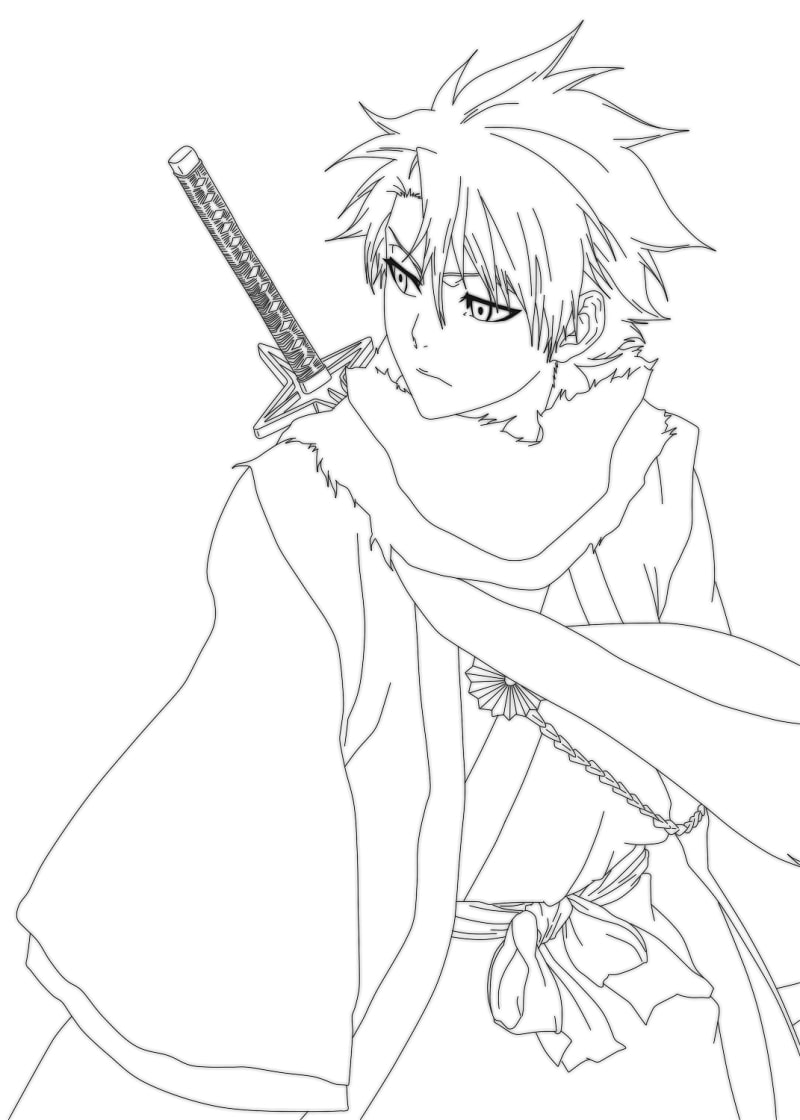 Toshiro hitsugaya coloring page