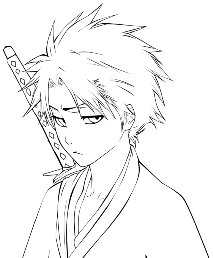 Toshiro hitsugaya bleach coloring page