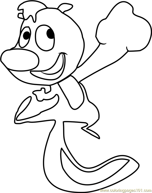 Skunk dancing coloring page for kids