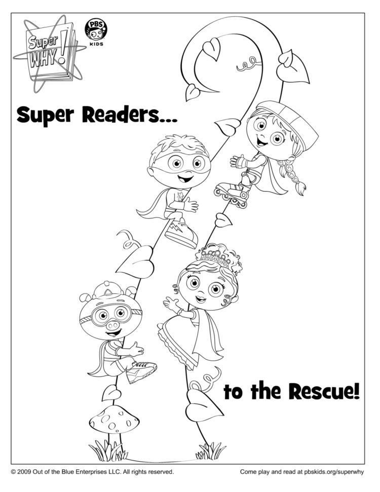 Super readers to the rescue coloring page â kids for parents