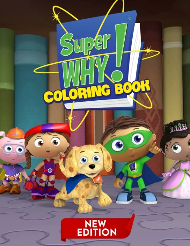 Super why large coloring book coloring pages coloring book for kids ages