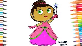 Princess presto super why speed coloring pages for kids