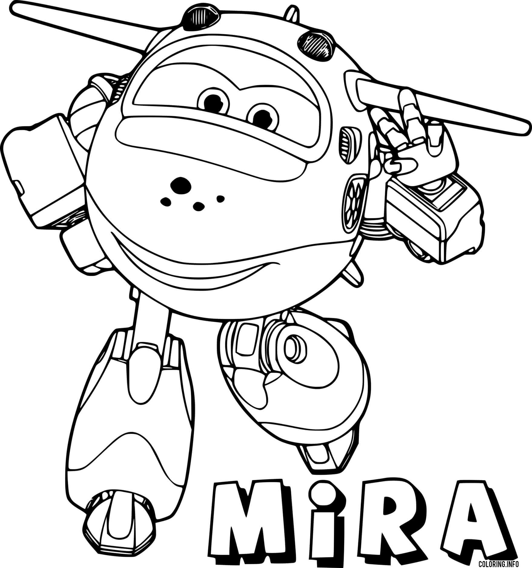 Mira from super wings coloring page printable