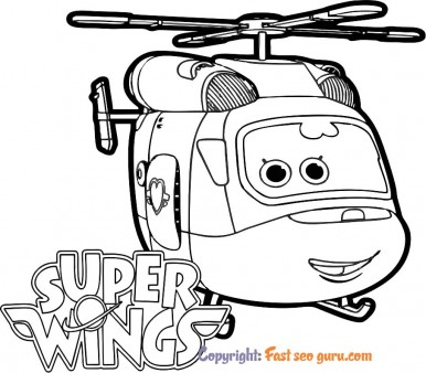Picture to color super wings dizzy to print