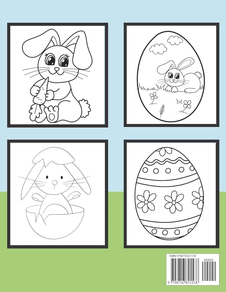 Easter book for kids spring coloring superbook with bunny and eggs for creativity kids ages
