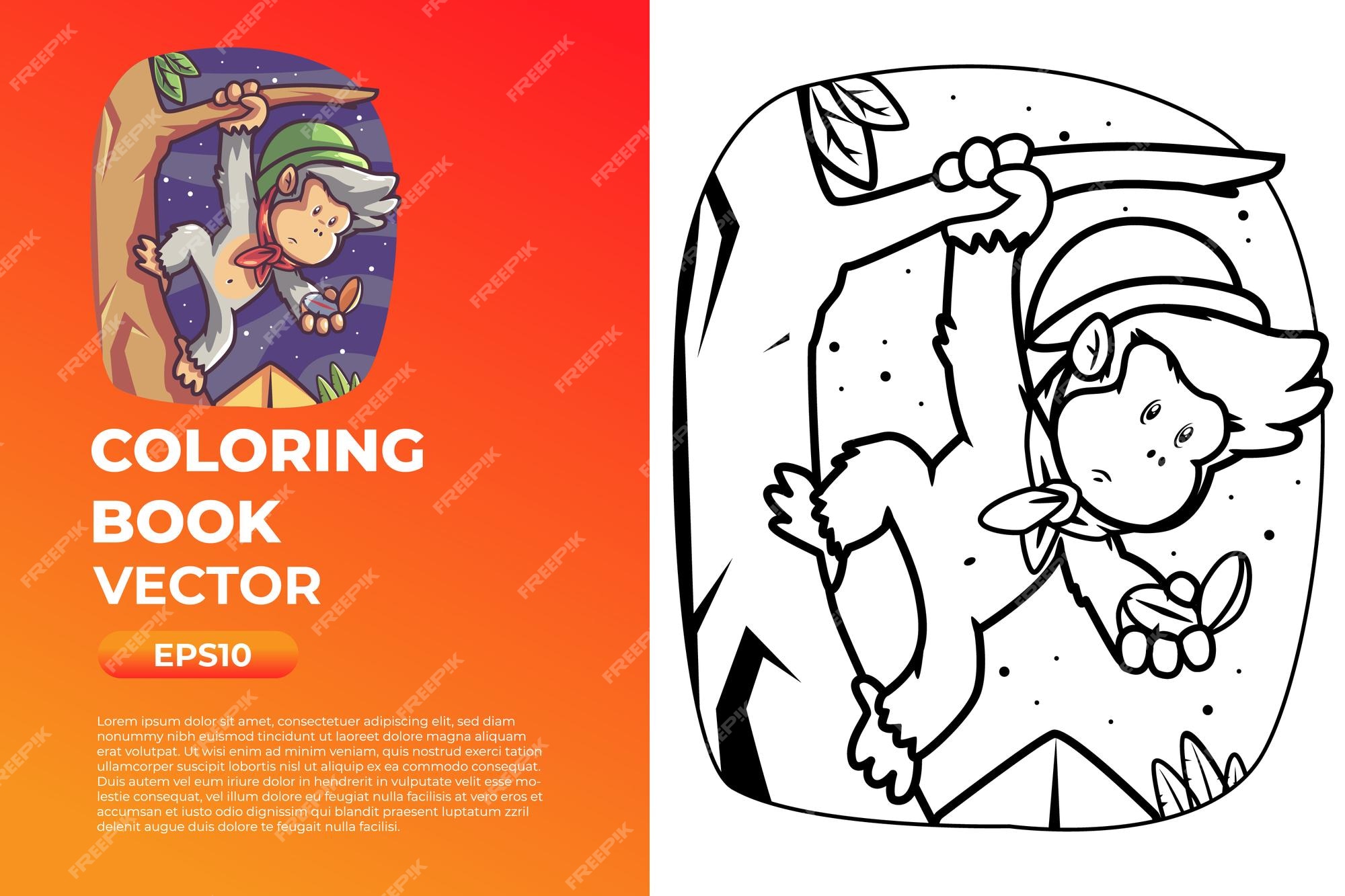Premium vector coloring book for children