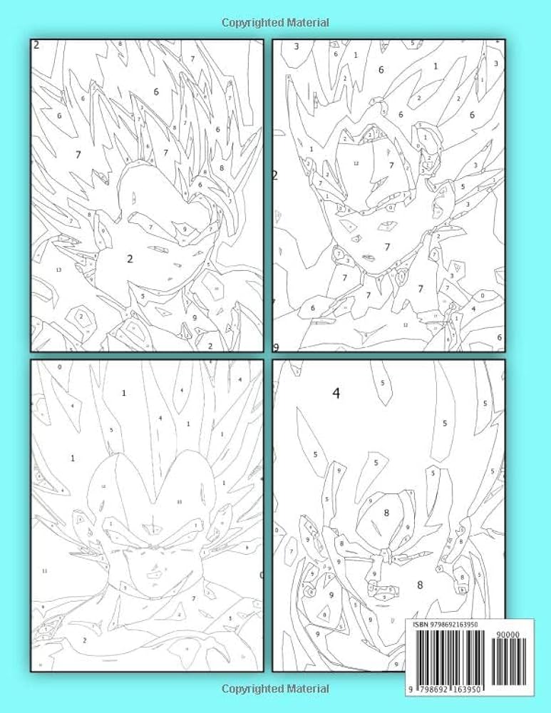 Dragon ball super color by number dragon ball super book an adult coloring book for stress