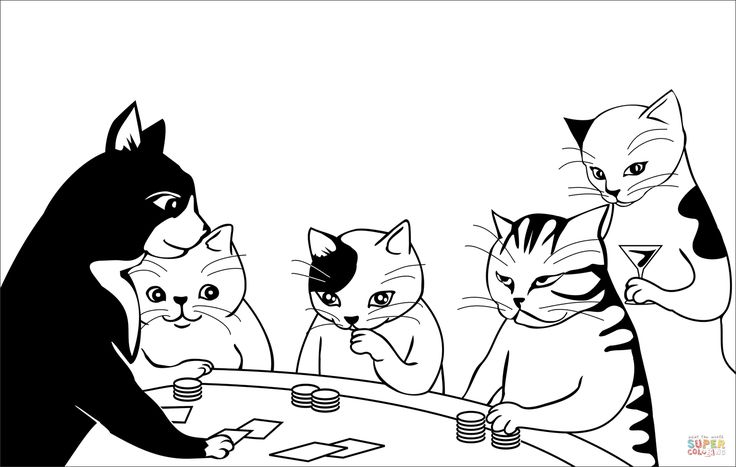 Cats playg poker colorg page free prtable colorg pages colorg pages free prtable colorg pages drawgs