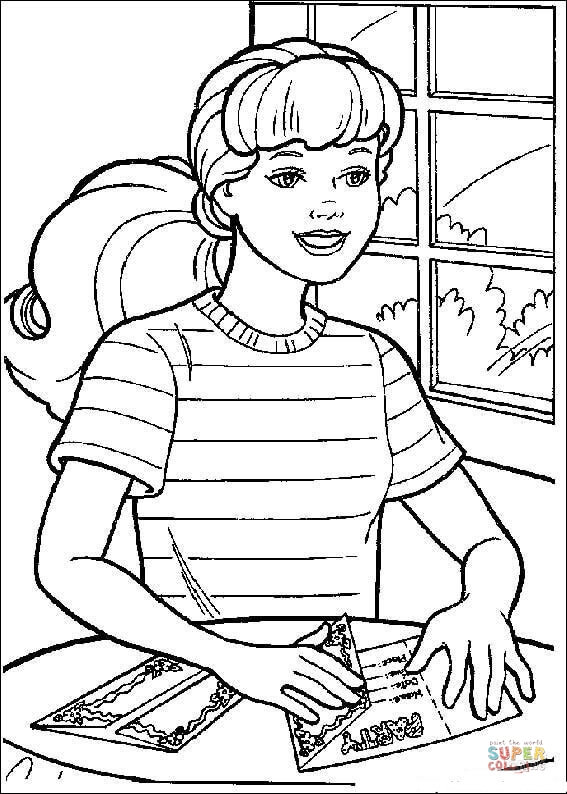 Barbie at school coloring page free printable coloring pages