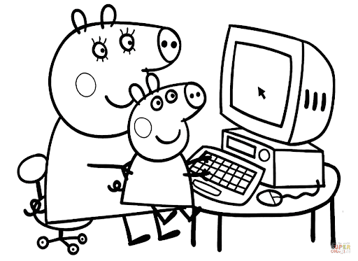 Peppa pig coloring pages for kids âï