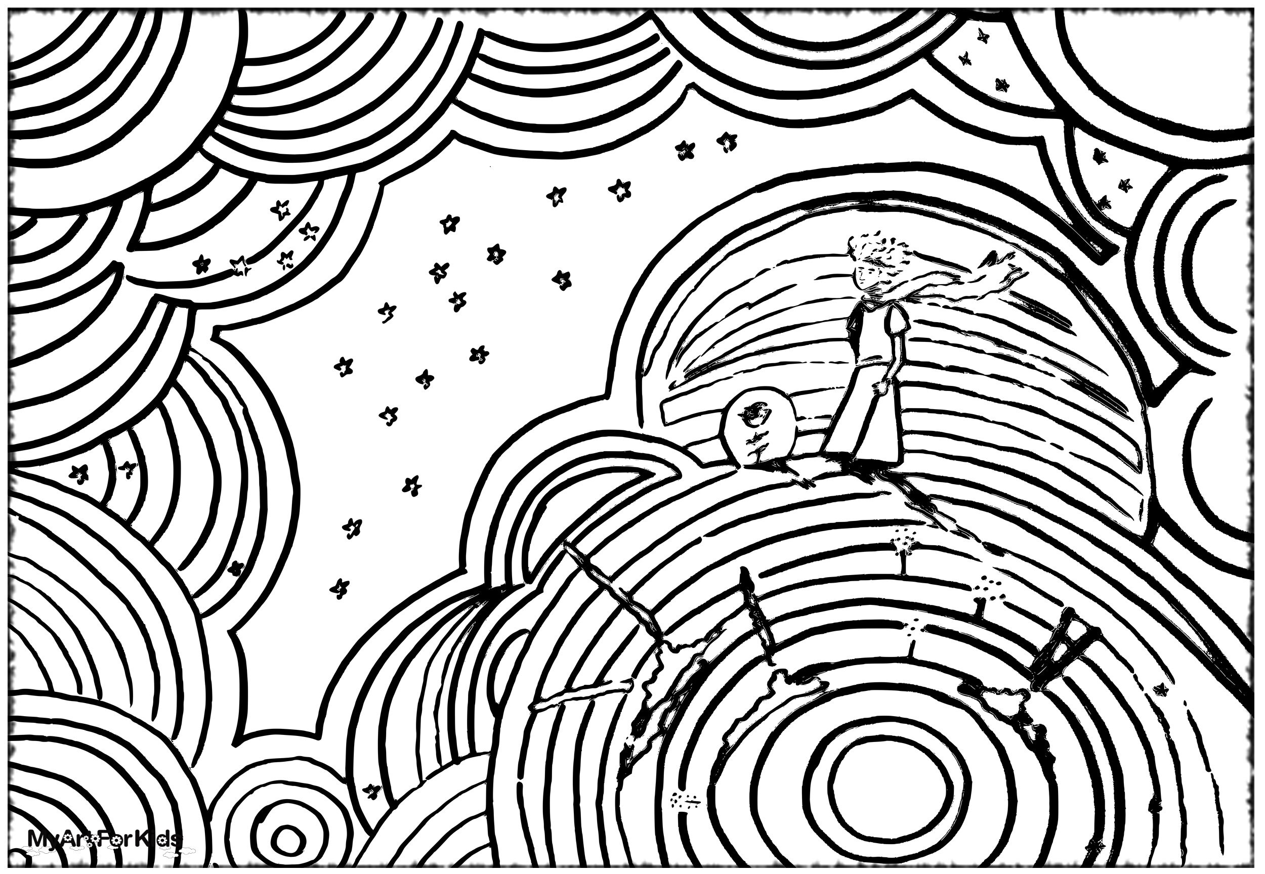 Little prince coloring page for kids