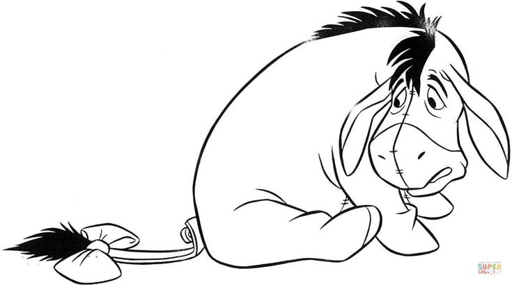 Eeyore is looking at its tail coloring page free printable coloring pages monster coloring pages coloring pages whinnie the pooh drawings