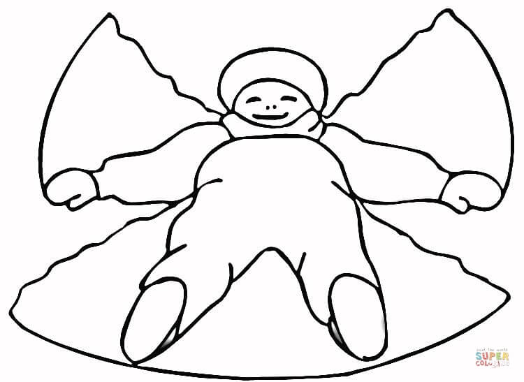 Snow angel coloring page free printable coloring pages