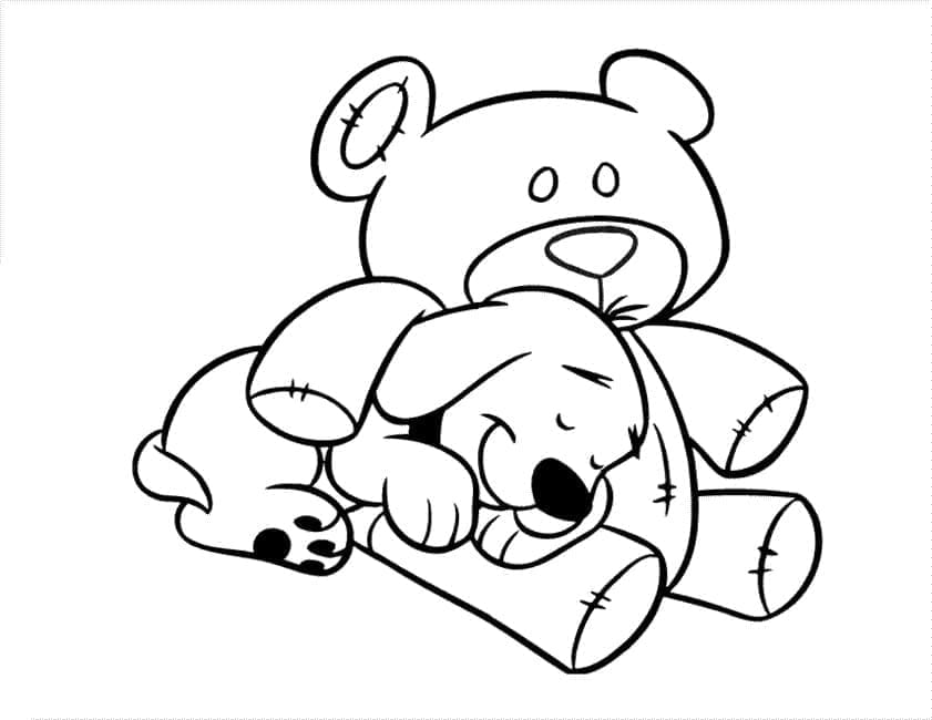 Cute clifford is sleeping coloring page