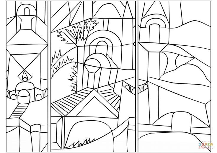Temple garden by paul klee coloring page from paul klee category select from printable crafts of cartoonsâ super coloring pages coloring pages paul klee