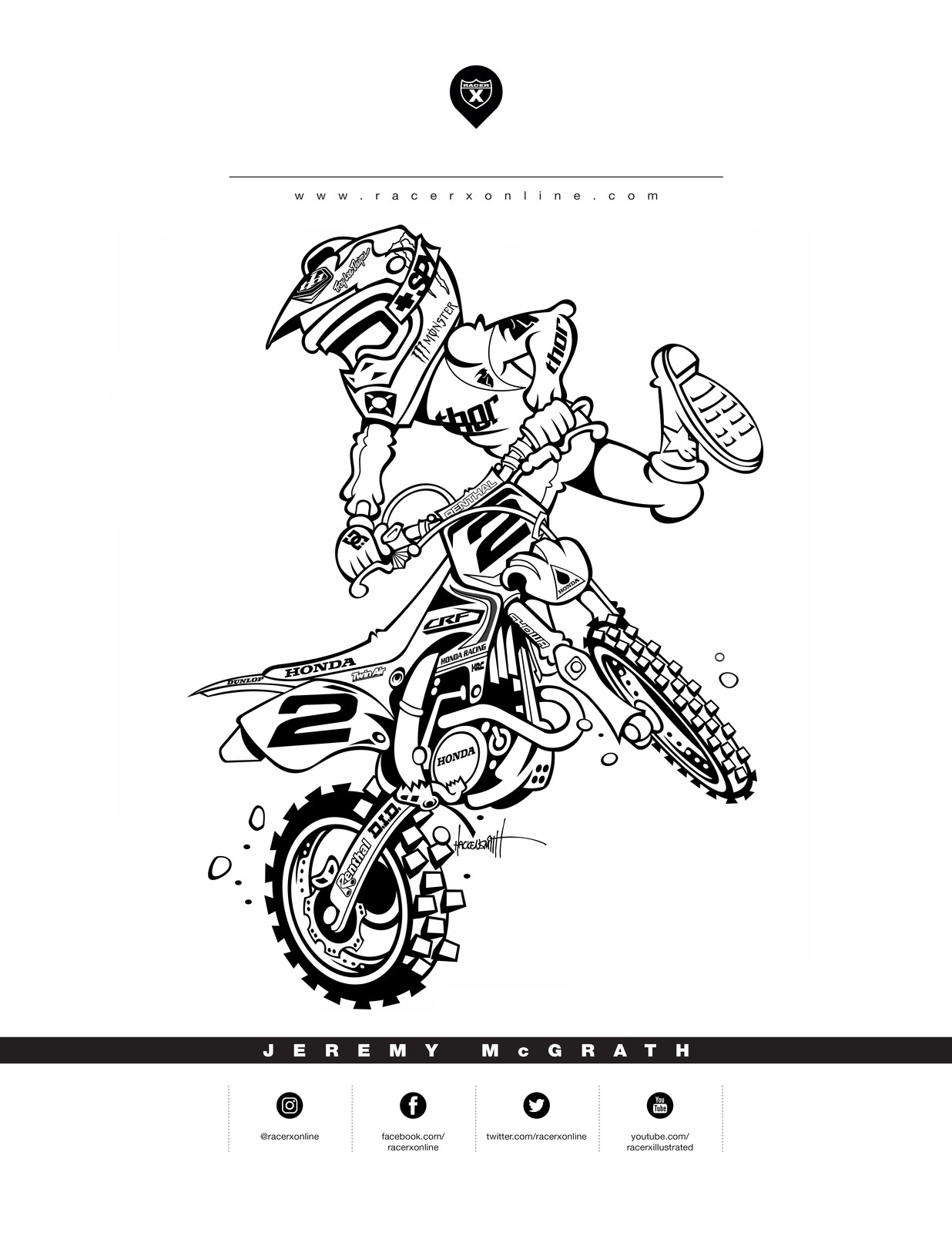 Downloadable motocross coloring pages for kids