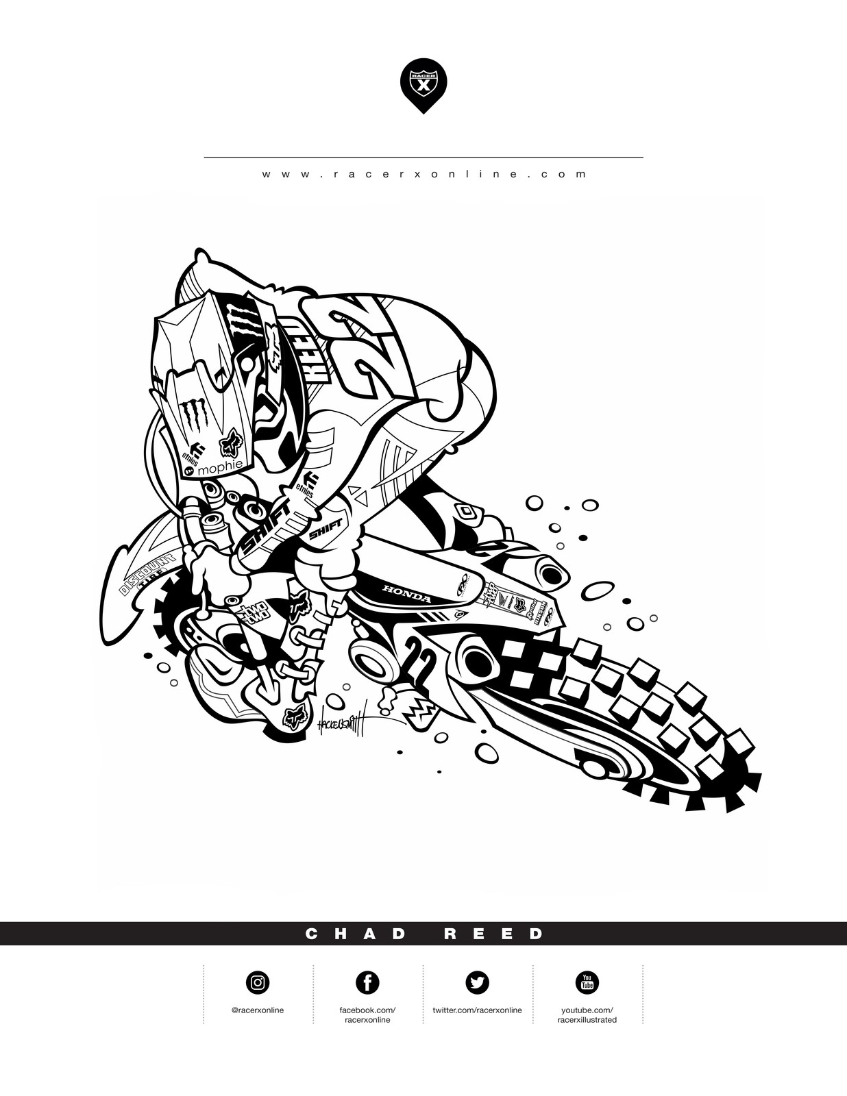 Downloadable motocross coloring pages for kids