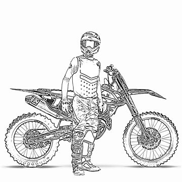 Motocross rider draw sticker by nicodrt