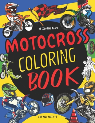 Motocross coloring book for kids dirt bike colouring pages for children boys and girls ages