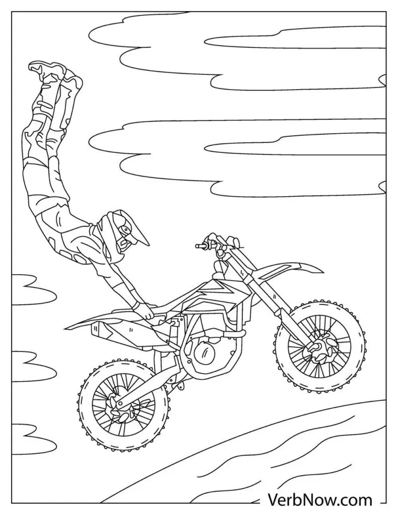 Free dirt bike coloring pages for download printable pdf