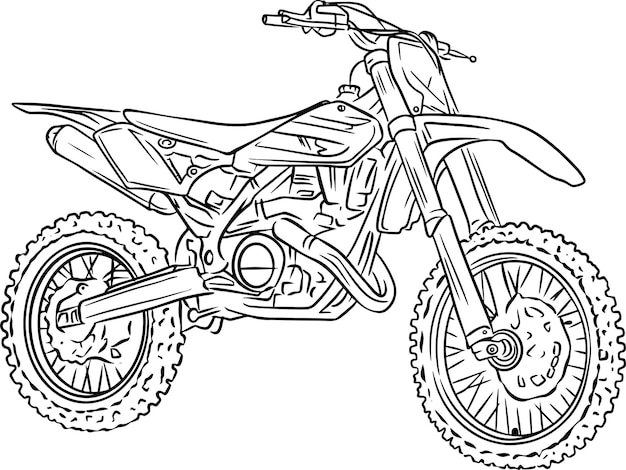 Motocross bikes coloring pages vectors illustrations for free download