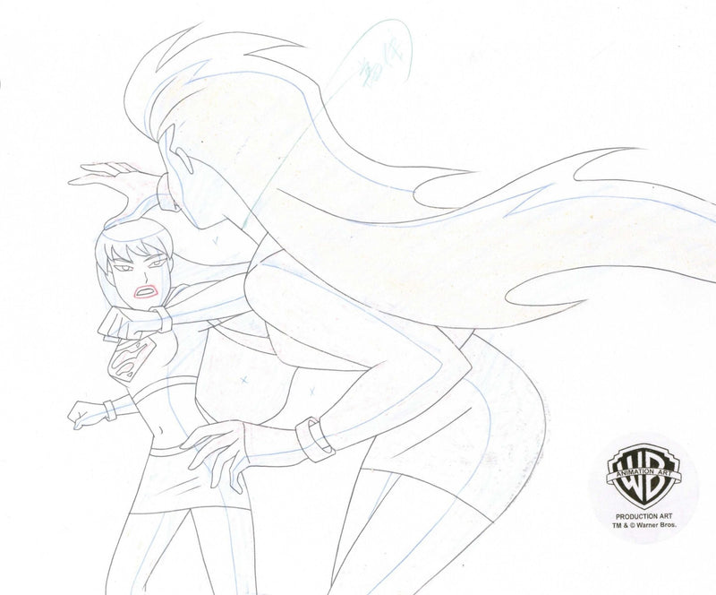 Superman the animated series original production cel with matching dra â choice fine art