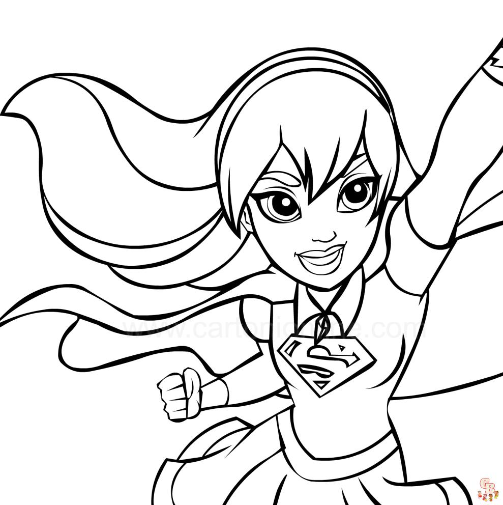 Super girl coloring pages for kids