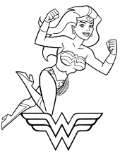 Flying supergirl image for coloring
