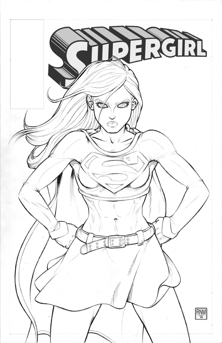 Kid supergirl coloring sheet