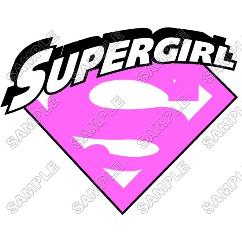 Supergirl pink logo t shirt iron on transfer decal