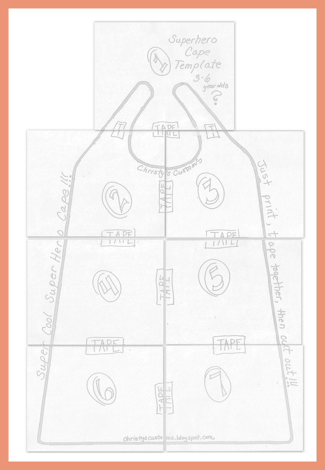 Christys customs and the little house by the olive tree diy superhero capes printable templates included