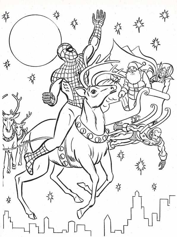 The marvel super heroes christmas coloring book avengers coloring pages spiderman christmas spiderman coloring