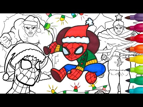Superhero christmas coloring for kids of all ages spiderman