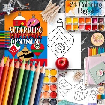 Christmas activity for classroom decor superhero xmas ornament coloring pages