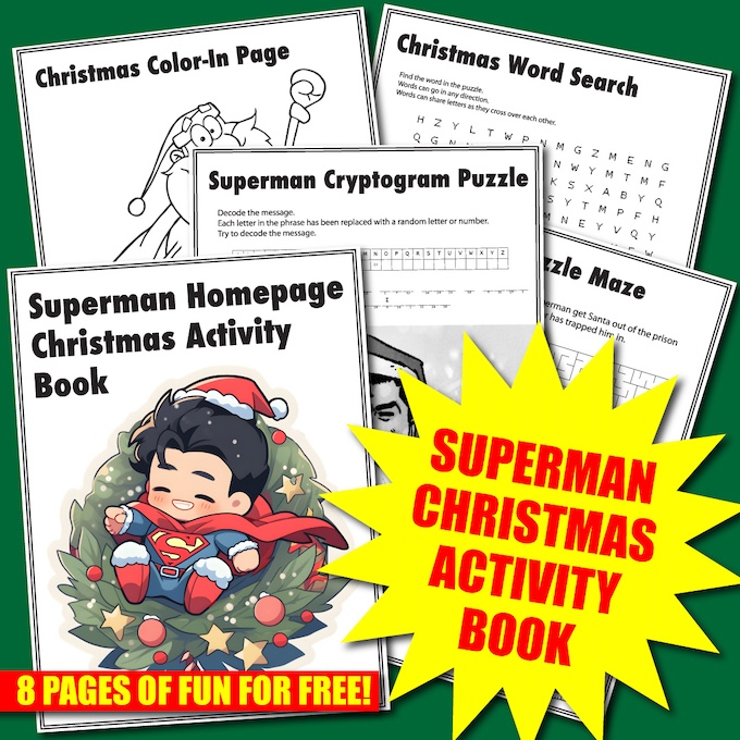 Superman homepage christmas activity book