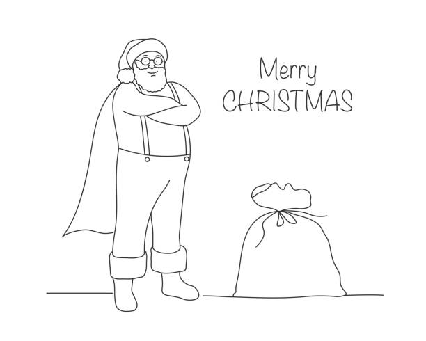 Christmas superhero santa claus stock illustrations royalty