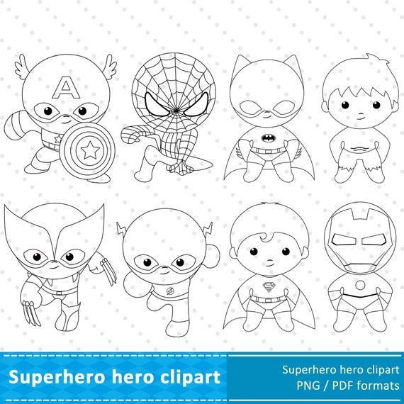 Superheroes black and white cliparts superheroes coloring