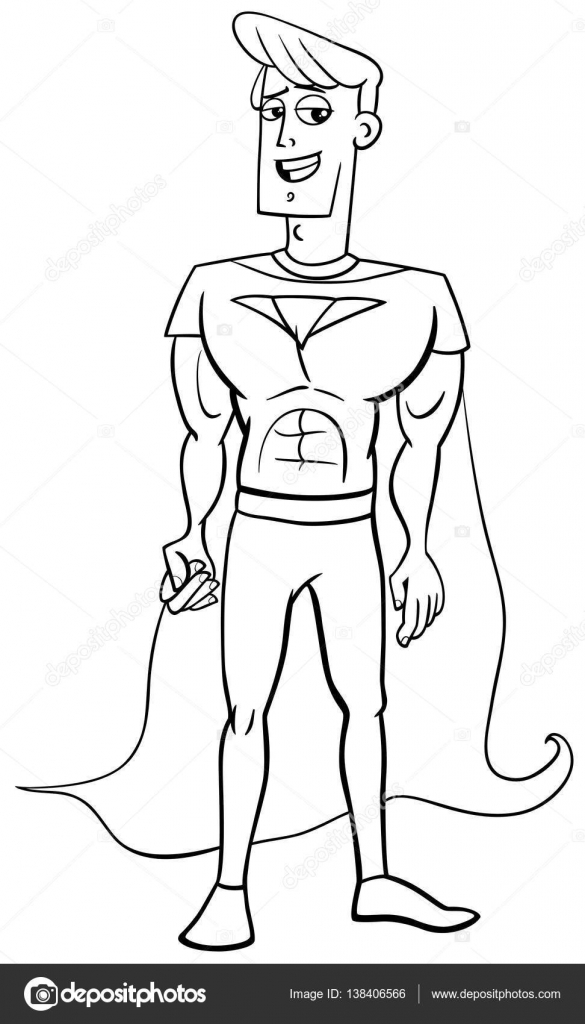 Superhero coloring page stock vector by izakowski