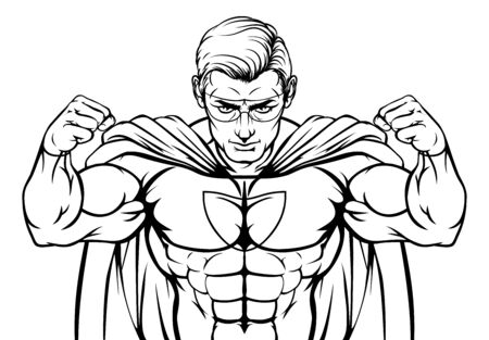 Superhero coloring page cliparts stock vector and royalty free superhero coloring page illustrations