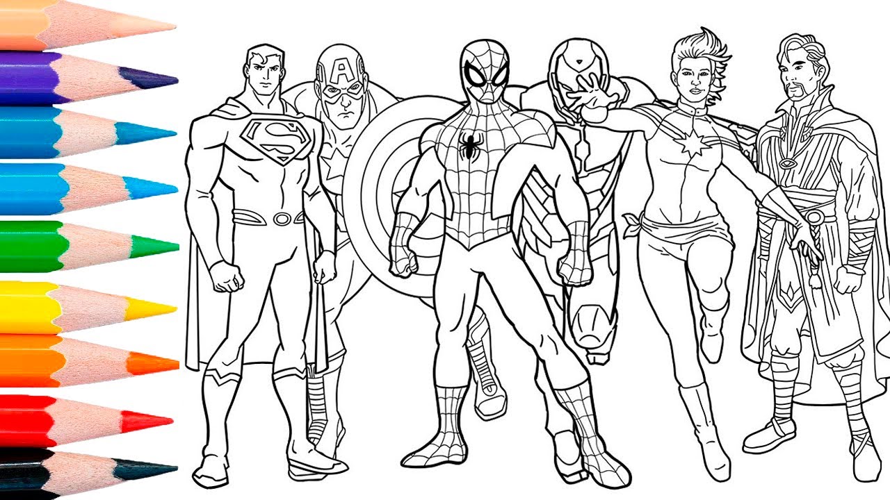 Spideran captain aerica superan coloring page