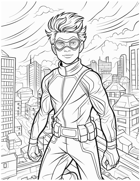 Premium vector coloring pages for kids superhero coloring pages