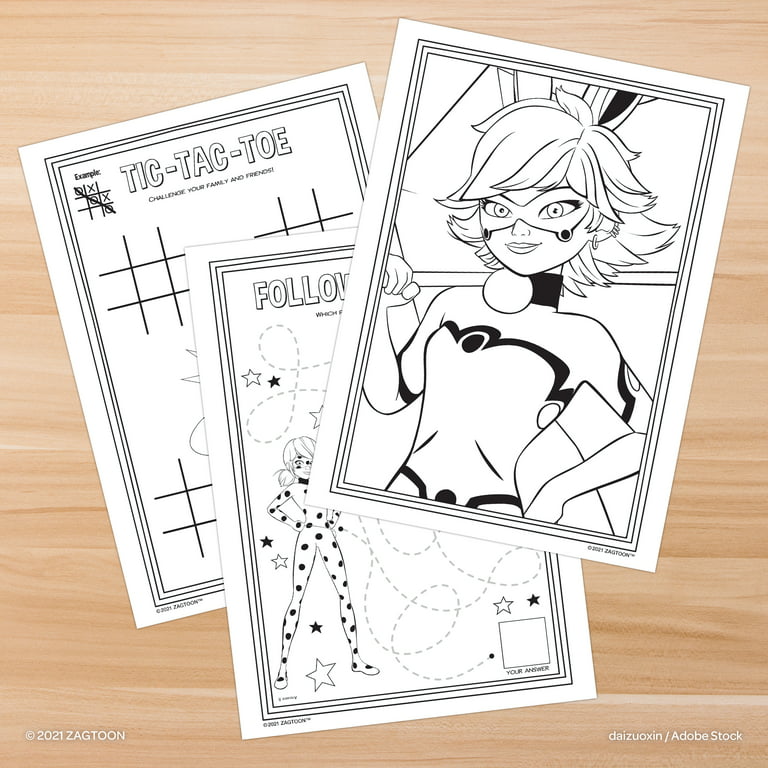 Miraculous tales of ladybug and cat noir page jumbo coloring book paperback