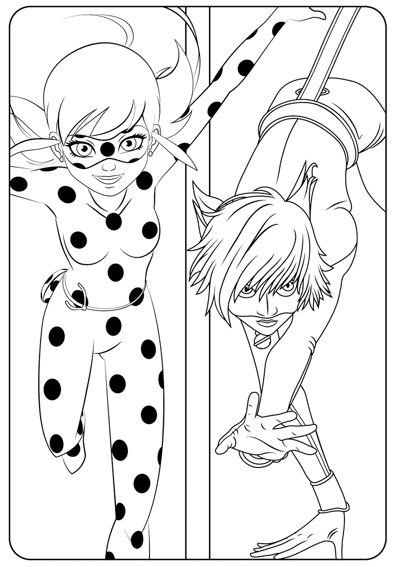 Miraculous ladybug coloring pages