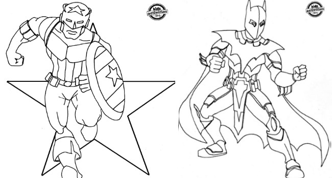Superhero inspired coloring pages