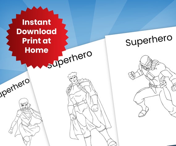 Superhero coloring pages printable coloring pages for kidspreschool activity kindergarten activitycoloring activity book pages