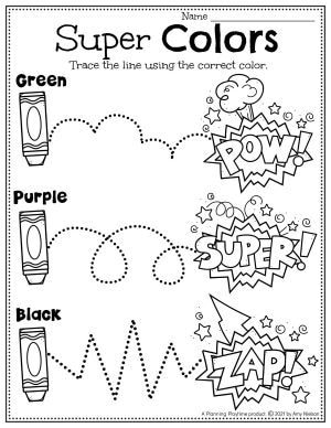 Superhero worksheets for preschool