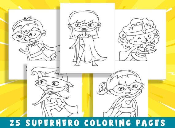 Unleash your childs inner hero with superhero coloring pages perfect for preschool and kindergarten pdf file instant download