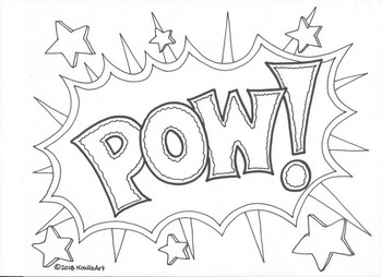 Ic book superhero sound effect coloring pages by noodlzart tpt