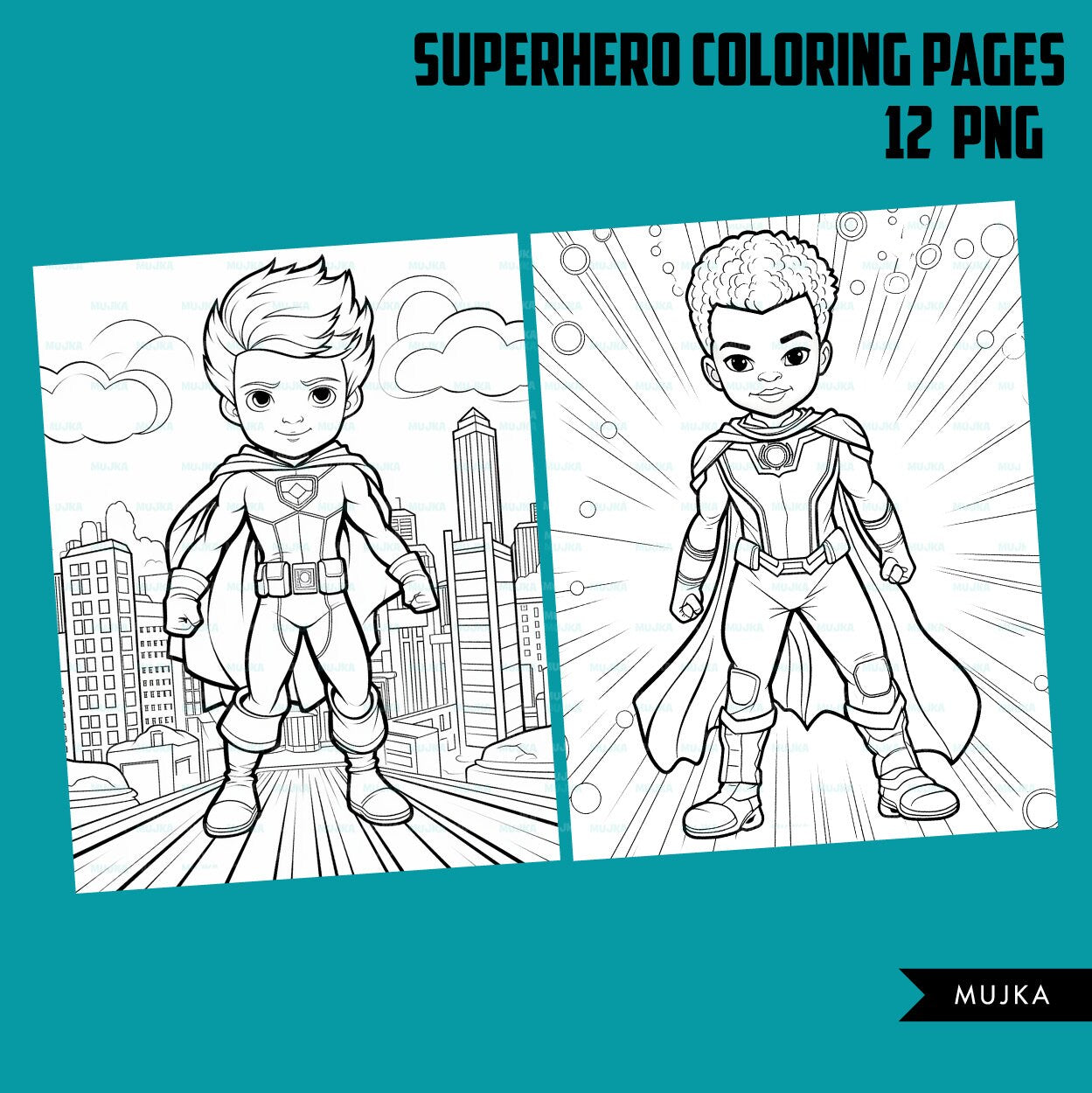 Superhero coloring pages printable coloring book for boys kids color â mujka cliparts